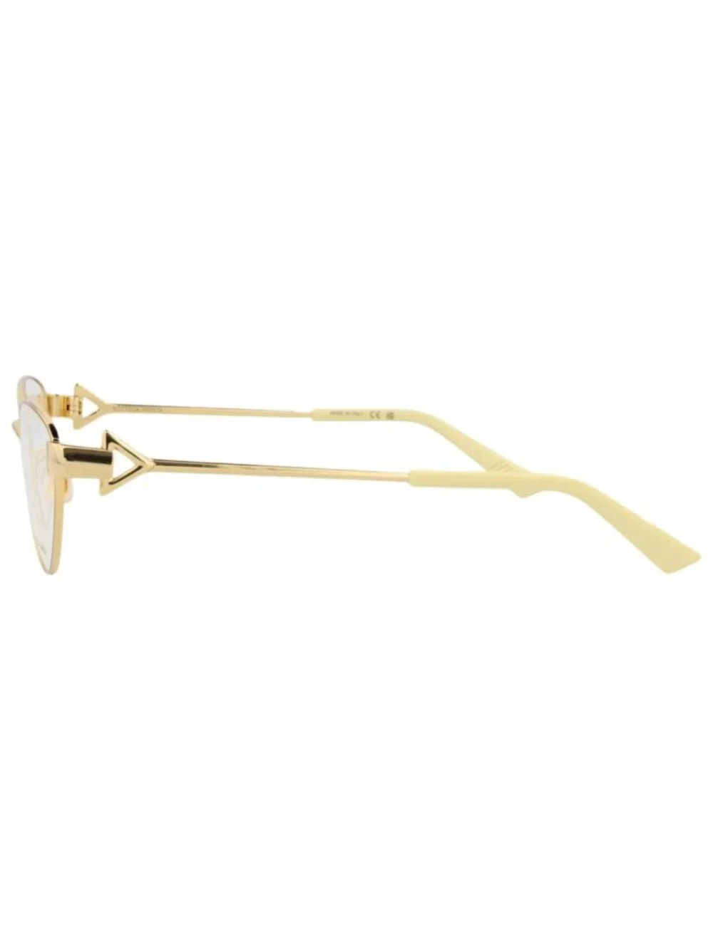 New Bottega Veneta Women's Eyeglasses Cat Eye Metal Frame Gold Gold Transparent